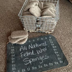 Natural Felted Wool Sponges(set of 3)